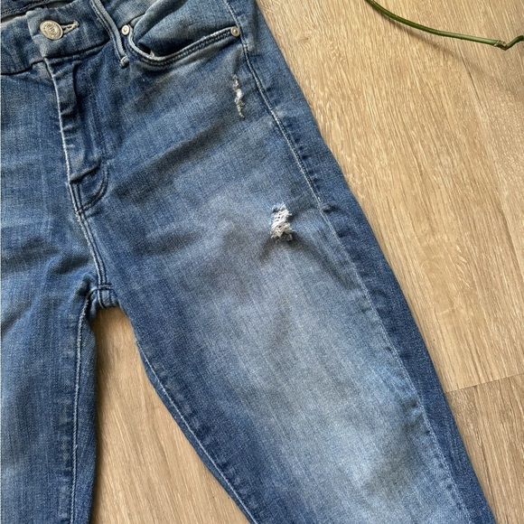 Mother The Looker Cropped Distressed Jeans Women size 25 Gypsy Blue - Picture 9 of 11